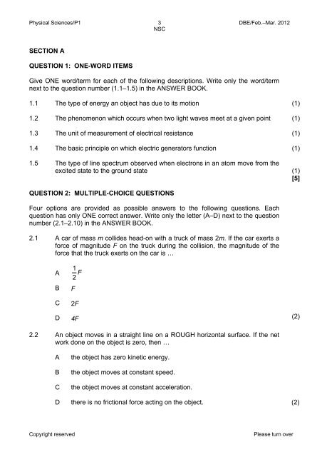 graad 12 national senior certificate grade 12 - Department of Basic ...