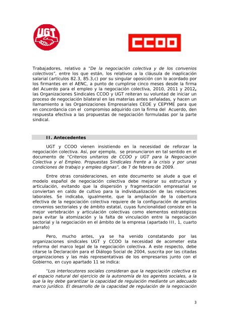 Propuesta Sindical Unitaria para la Reforma de la ... - CCOO