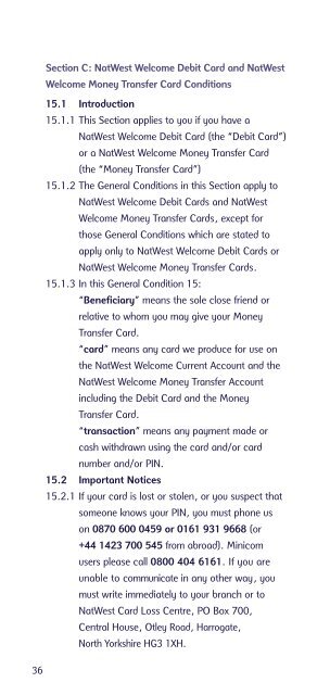 [PDF] NatWest Welcome Account