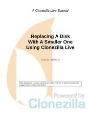 Replacing a disk with a smaller one using Clonezilla Live