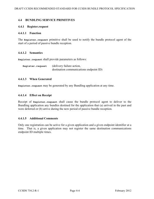 CCSDS 734.2-R-1, CCSDS Bundle Protocol Specification (Red ...