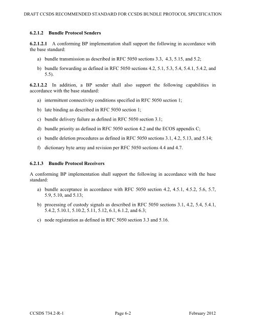 CCSDS 734.2-R-1, CCSDS Bundle Protocol Specification (Red ...