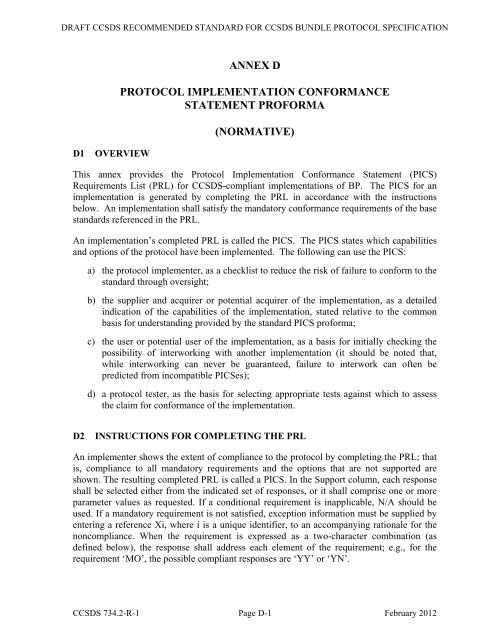 CCSDS 734.2-R-1, CCSDS Bundle Protocol Specification (Red ...