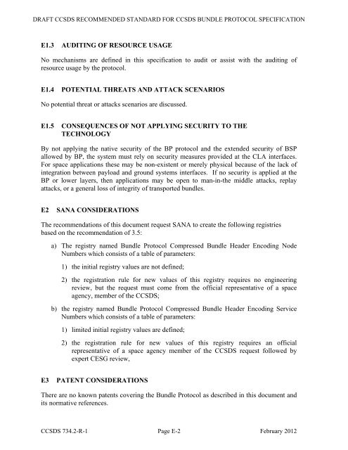 CCSDS 734.2-R-1, CCSDS Bundle Protocol Specification (Red ...