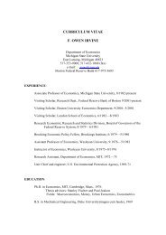 curriculum vitae f. owen irvine - Department of Economics - Michigan ...