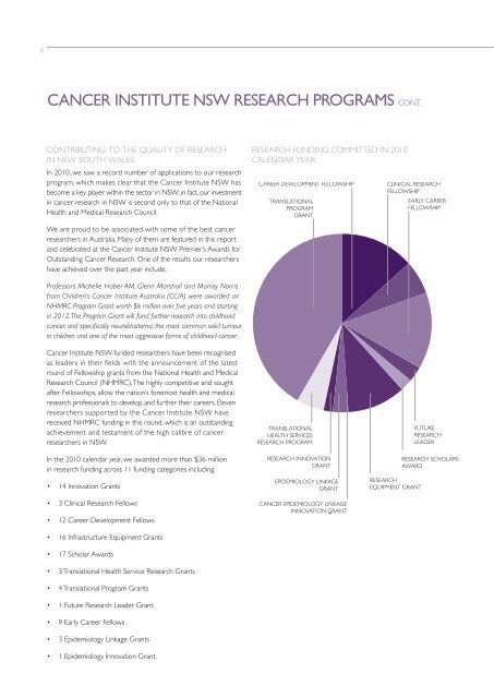 NSW Research Achievements Report 2011 - Cancer Institute NSW