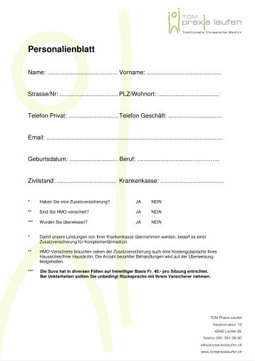 Personalienblatt und Fragebogen PDF-Datei