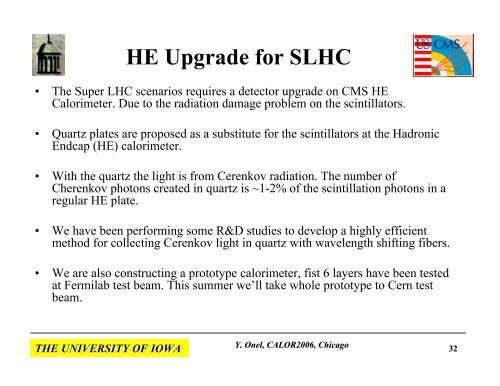 Radiation-Hard Quartz Cerenkov Calorimeters - The University of Iowa