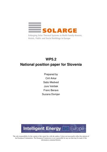 Program spodbujanja solarnih ogrevalnih sistemov - SOLARGE