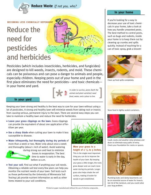 Reduce the need for pesticides and herbicides - US Environmental ...