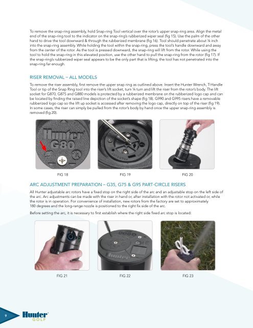 TTS Golf RoToR oWNERS MANUAl - Hunter Industries