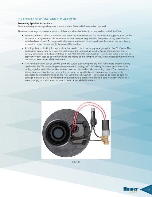 TTS Golf RoToR oWNERS MANUAl - Hunter Industries