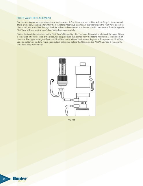 TTS Golf RoToR oWNERS MANUAl - Hunter Industries