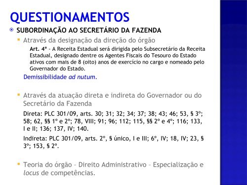 Projetos Plano de Carreira na SEFAZ.