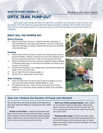 SEPTIC TANK PUMP-OUT - University of Rhode Island