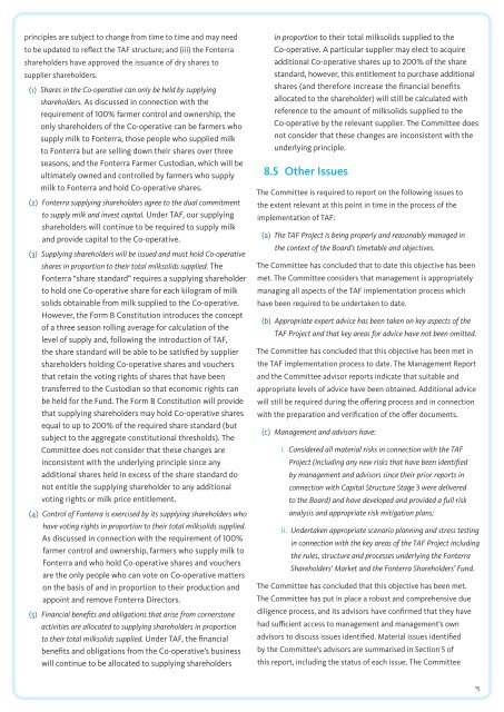 Due Diligence Report - Fonterra