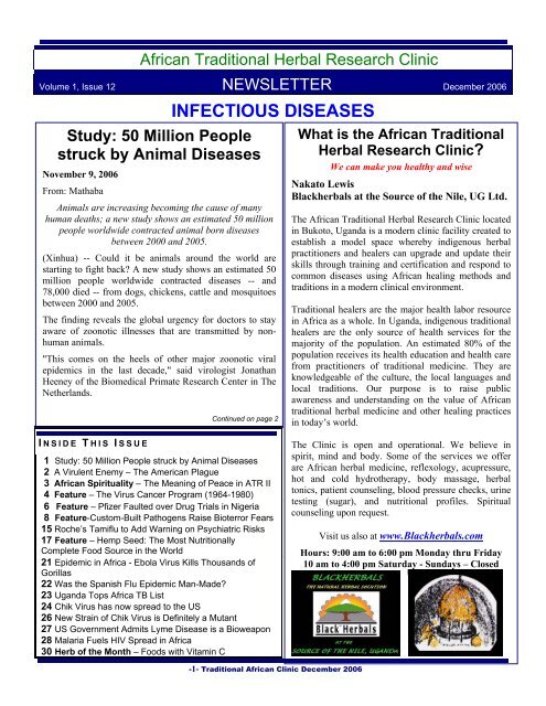 INFECTIOUS DISEASES - Blackherbals.com