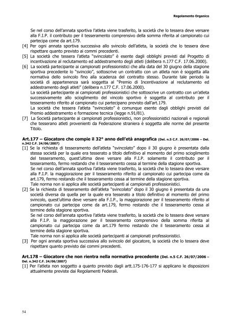 nuovo regolamento organico della federazione italiana pallacanestro