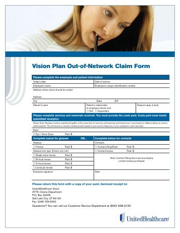 Vision Plan Out-of-Network Claim Form - My Benefit Choices