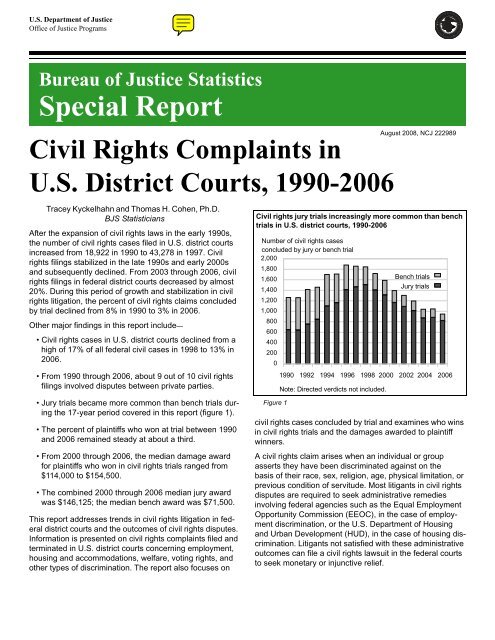 Civil Rights Complaints To Us >> Civil Rights Complaints In Us District Courts 1990 2006 Bureau Of Civil Rights Complaints To Us >> Civil Rights Complaints In Us District Courts 1990 2006 Bureau Of