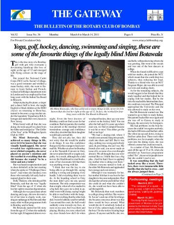 Gateway 080311.pmd - Rotary Club Of Bombay