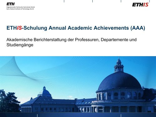 ETHIS-Schulung AAA - ETH ZÃƒÂ¼rich