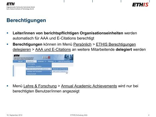 ETHIS-Schulung AAA - ETH ZÃƒÂ¼rich