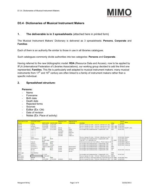 MIMO Deliverable D6