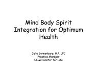 Mind Boby Spirit Intregration for Optimum Health - UNM Hospitals