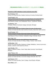 Placements Since 2003 - MSU College of Music - Michigan State ...