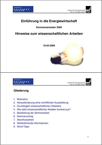 Hinweise zum wissenschaftlichen Arbeiten - Lehrstuhl fÃƒÂ¼r ...