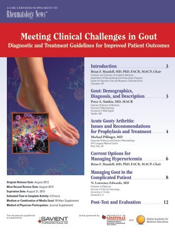 Meeting Clinical Challenges in Gout - Global Academy for Medical ...
