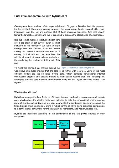 Fuel efficient commute with hybrid cars - Energy Efficiency