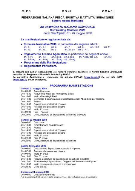 Campionato Italiano SurfCasting Individuale - FIPSAS Napoli
