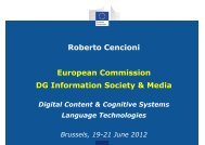 Roberto Cencioni European Commission DG ... - LT-Innovate