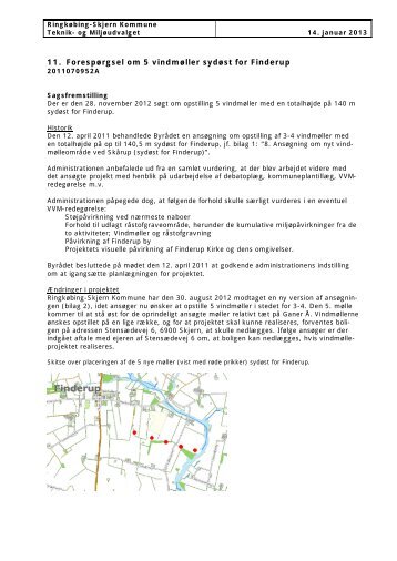 ForespÃ¸rgsel om 5 vindmÃ¸ller sydÃ¸st for Finderup.pdf - RingkÃ¸bing ...