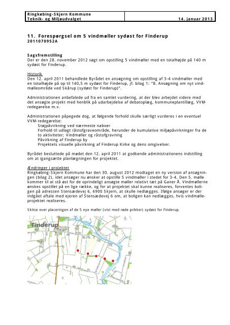 ForespÃ¸rgsel om 5 vindmÃ¸ller sydÃ¸st for Finderup.pdf - RingkÃ¸bing ...