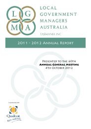 2011 - 2012 Annual Report - LGMA Tas Homepage - Local ...