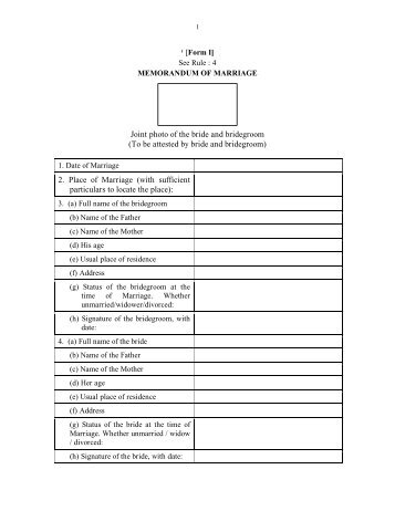 Downloadable Forms relating to Hindu Marriage - Government of ...