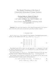 The Hankel Transform of the Sum of Consecutive Generalized ...