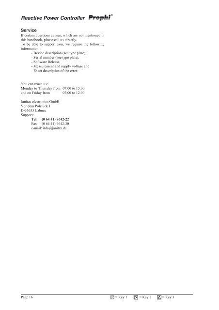 Reactive Power Controller Operating instructions