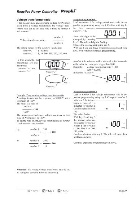 Reactive Power Controller Operating instructions