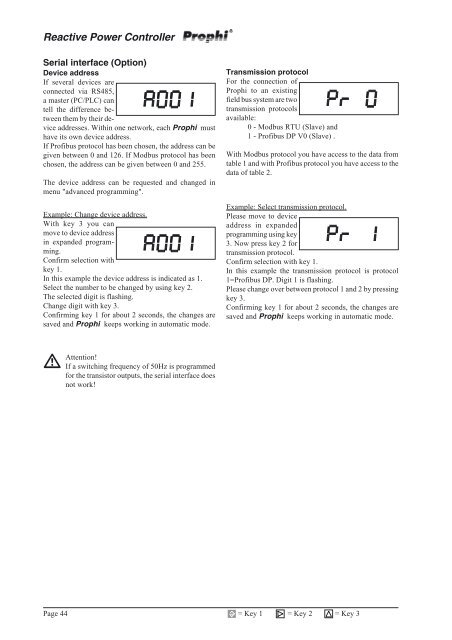 Reactive Power Controller Operating instructions