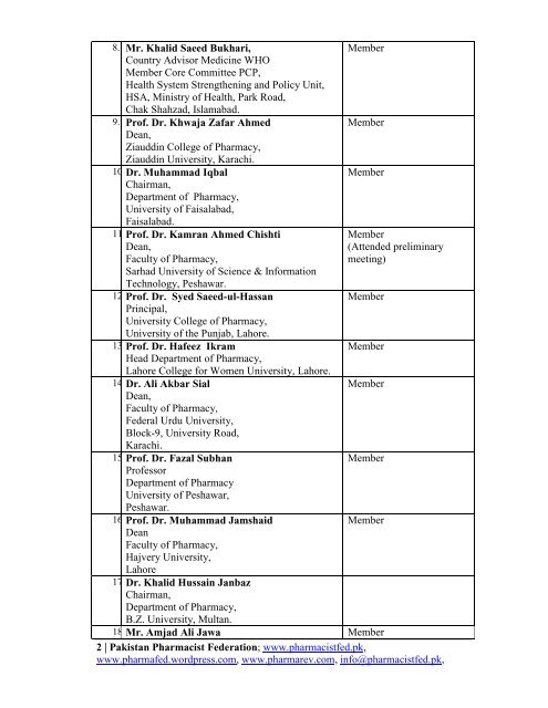 Download Pharmacy Curriculum Draft (NCRC); 2011