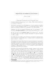 SEQUENCES AND SERIES OF FUNCTIONS - Department of ...