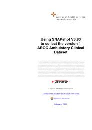 Using SNAPshot V3.83 to collect the version 1 AROC Ambulatory