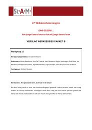 27 e StAM-congres/ Verslag werkgroep 11 - St.AM-Vlaanderen