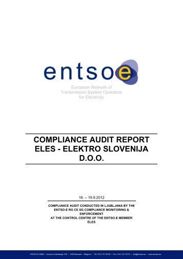 COMPLIANCE AUDIT REPORT ELES - ELEKTRO SLOVENIJA D.O.O.