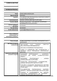 curriculum vitae - Azienda Complesso Ospedaliero San Filippo Neri