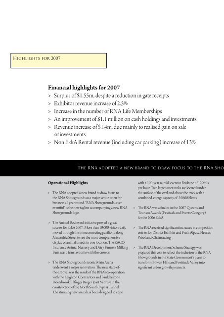 annual report 2007 where City meets Country - the RNA